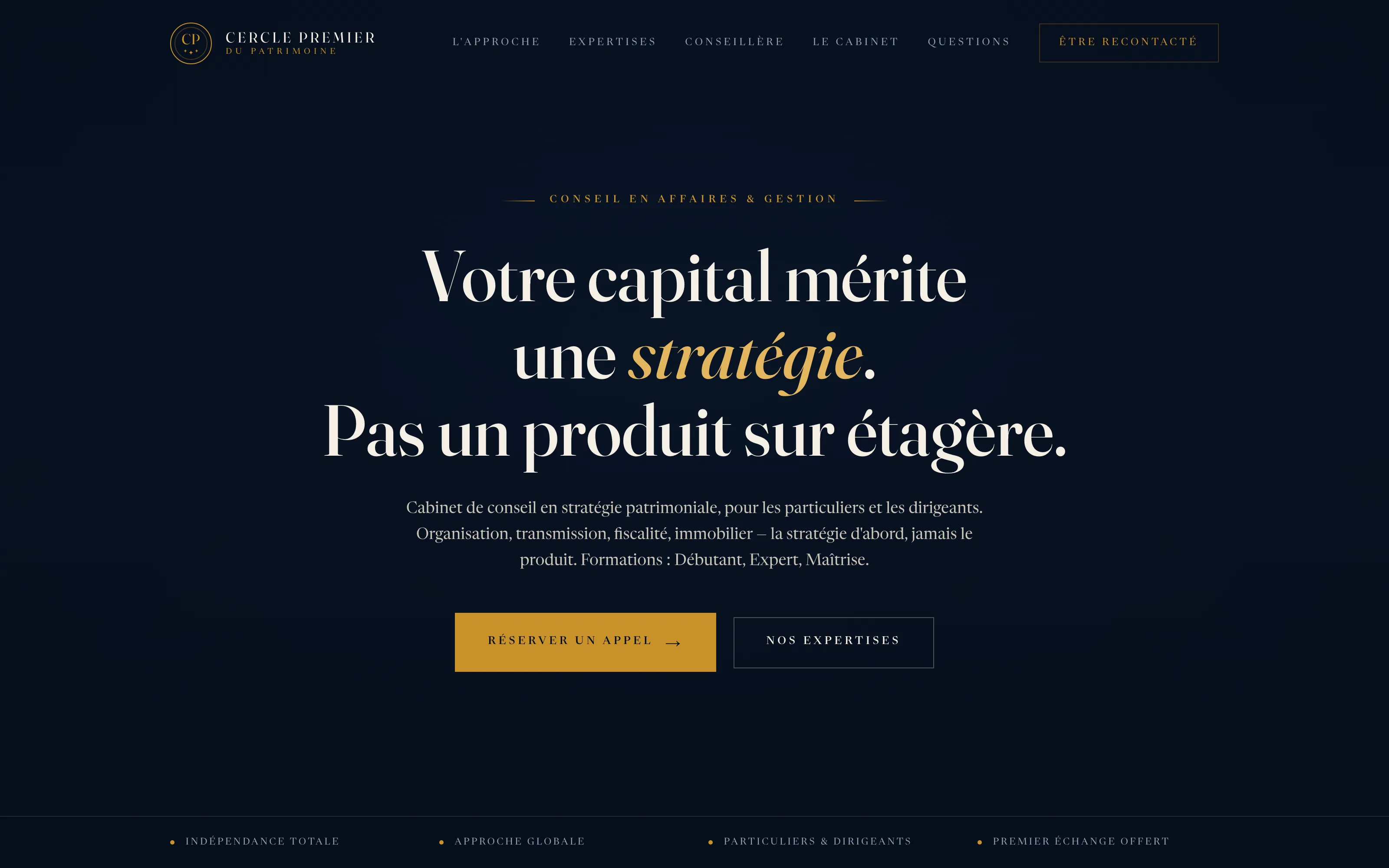 Aperçu du site Cercle Premier